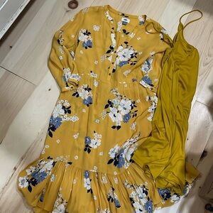 Yellow Dress beautiful on with slip under it.